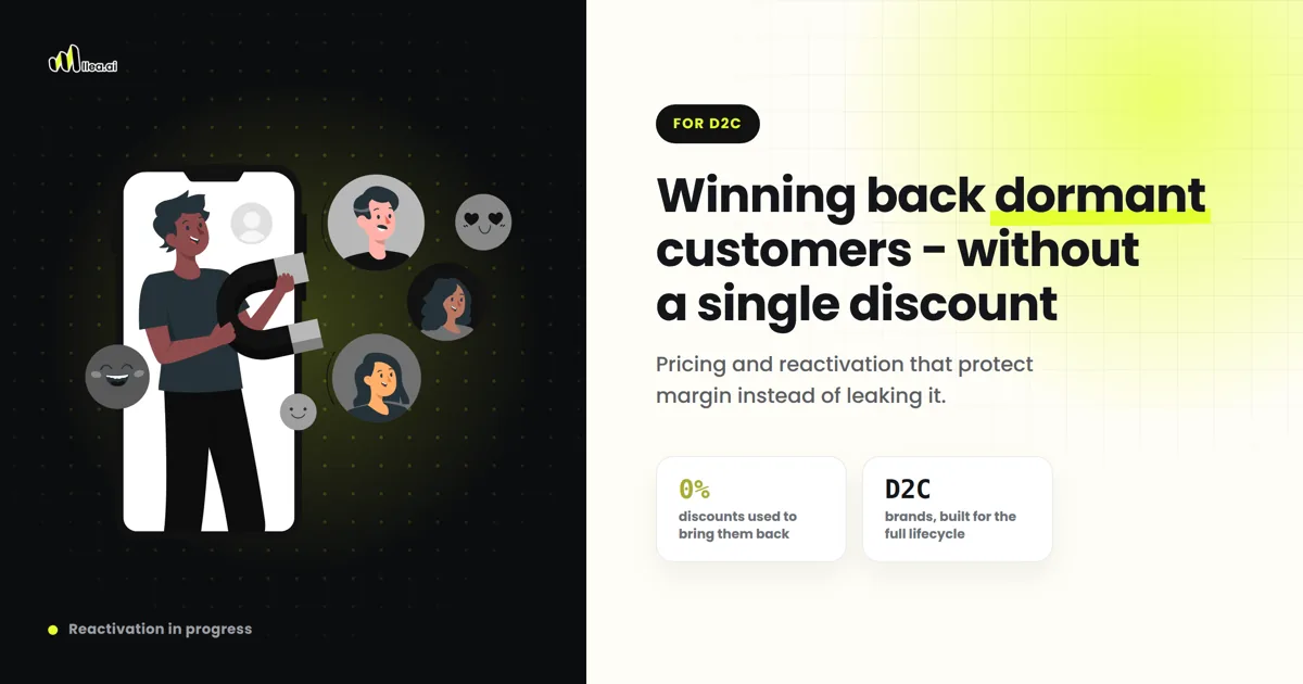 llea.ai for D2C brands: activating dormant customers and pricing without discounts
