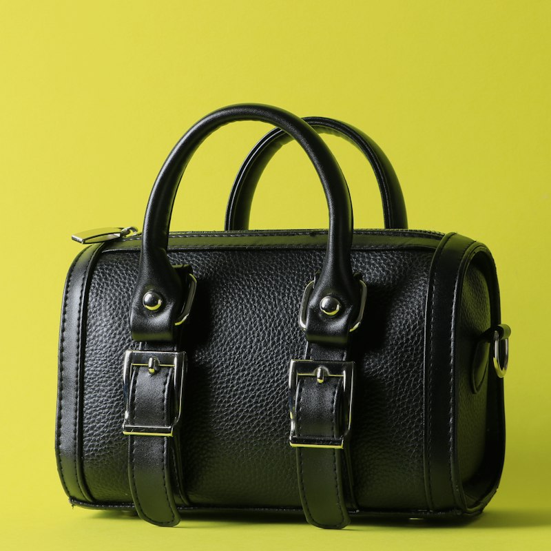 Black leather bag