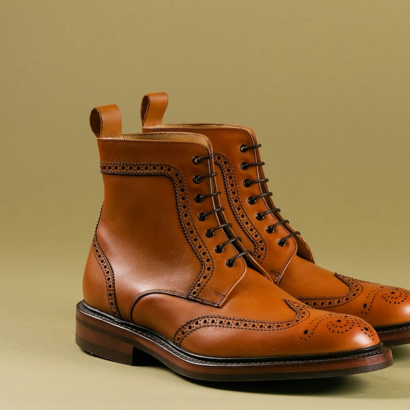 Brown leather boots